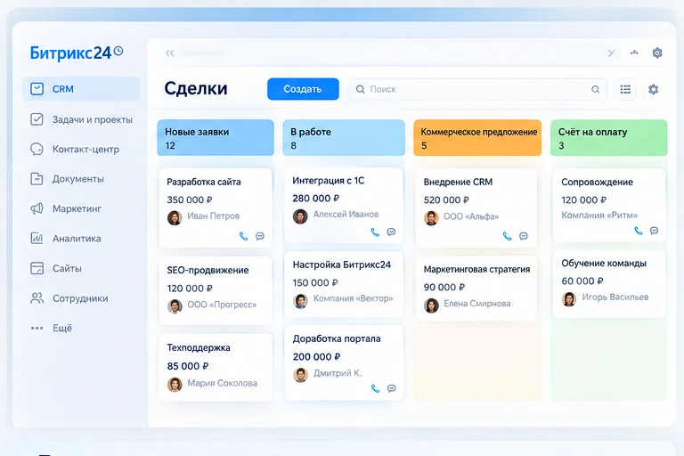 CRM Битрикс24: воронка сделок и этапы продаж